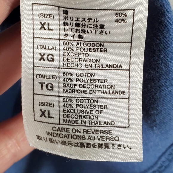 Vintage Walt Disney World Mickey Mouse Ringer Baseball Tee Blue Brown Size XL - Picture 10 of 11